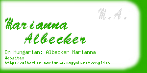 marianna albecker business card